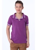 Boys\' purple polo shirt NDZ4475 - Online store - Boutique